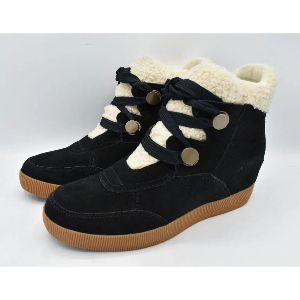 Sorel Women Size 10.5 Out N About Cozy Wedge Faux Shearling Winter Booties Boots